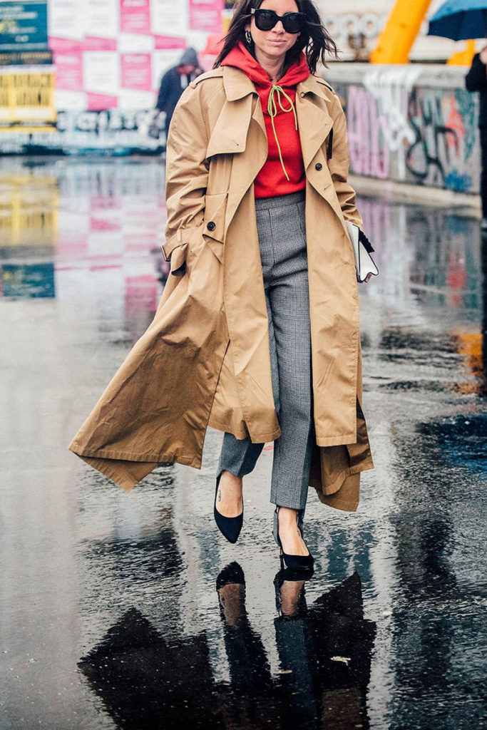 trench coat trend, athleisure
